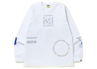 BAPE Ink Print Relaxed #1 L/S Tee White