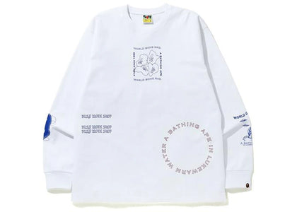 BAPE Ink Print Relaxed #1 L/S Tee White - product view 2