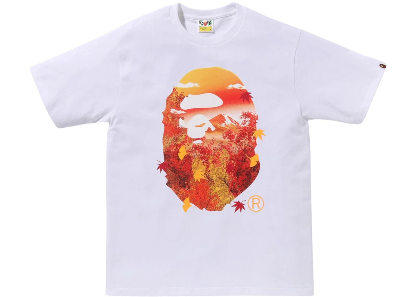BAPE Japan Autumn Photo Ape Head Tee White - vue secondaire A