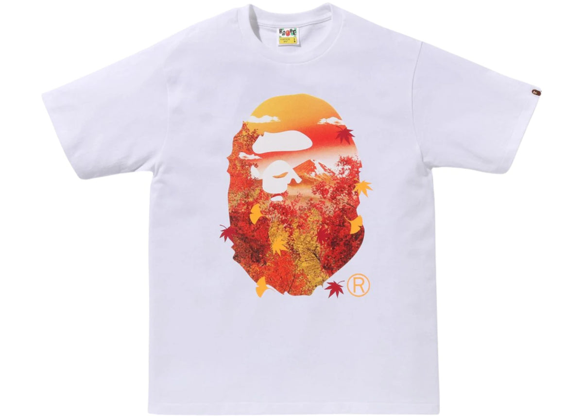 BAPE Japan Autumn Photo Ape Head Tee White - vue 360