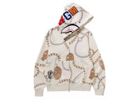 BAPE Jewels Shark Full Zip Hoodie Ivory