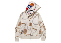 BAPE Jewels Shark Full Zip Hoodie Ivory
