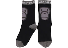 BAPE Kids Milo Face Socks Black - vue 360