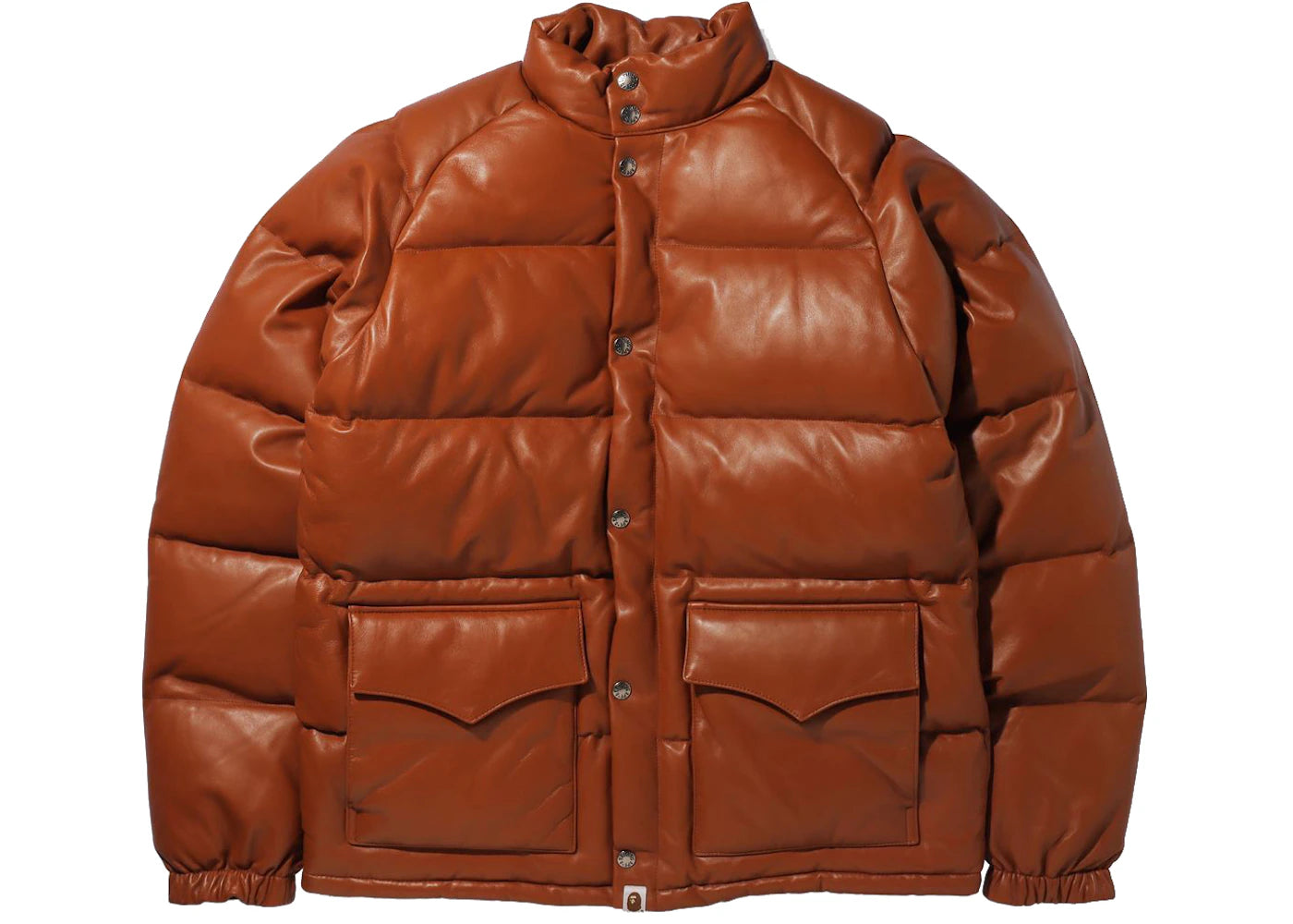 BAPE Leather Classic Down Jacket Jacket Brown - vue secondaire A