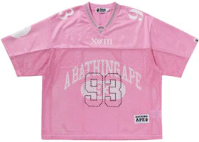 BAPE Line Camo Multi Logo Relaxed Fit Football Jersey Pink - vue 360