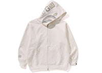BAPE Line Camo Quilted Shark Relaxed Fit Full Zip Hoodie Ivory