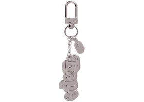 BAPE Logo Metal Keychain Silver - vue 360