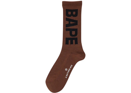 BAPE Logo Socks Brown - authentic BAPE product