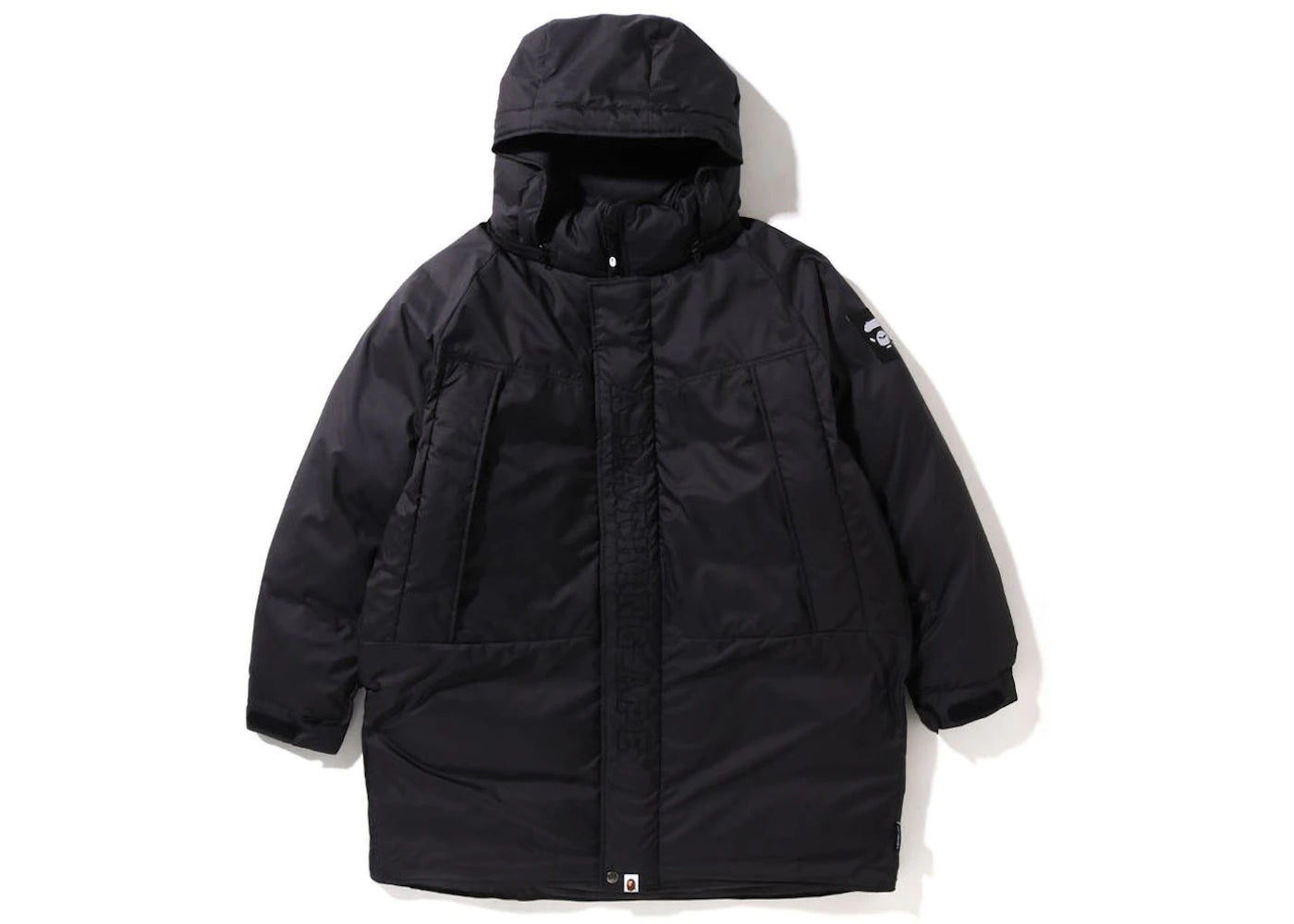 BAPE Long Relaxed Fit Down Jacket Black - vue secondaire B