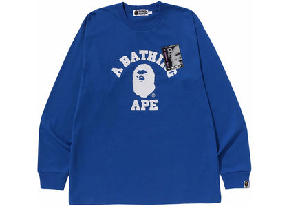 BAPE Mad Face College Long Sleeve Tee Blue - product view 2