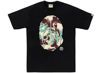 BAPE Map Camo Ape Head Shark Tee Black/Multicolor