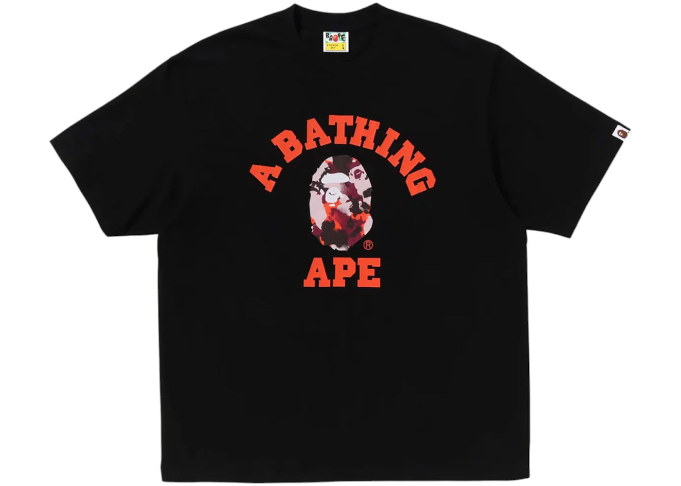 BAPE Map Camo College Relaxed Fit Tee Black - vue 360