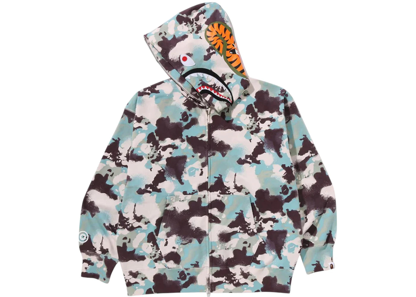 BAPE Map Camo Shark Full Zip Hoodie Multicolor - vue secondaire A