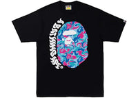 BAPE Marble Camo Ape Head Tee Black