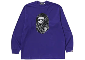 BAPE Marbling Camo Ape Head Relaxed Fit Tee Purple