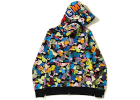 BAPE Multi Camo Shark Full Zip Hoodie (SS23) Black