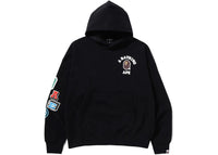 BAPE Multi Fonts Loose Fit Pullover Hoodie Black