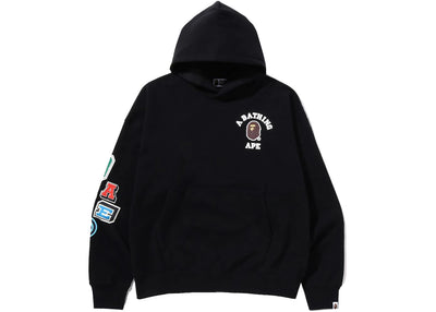 BAPE Multi Fonts Loose Fit Pullover Hoodie Black