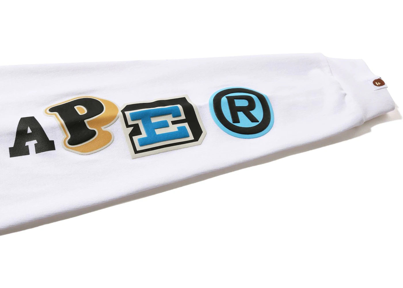 BAPE Multi Fonts Relaxed Fit Heavyweight L/S Tee White - vue secondaire B