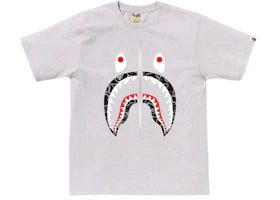 BAPE Neon Camo Shark Tee Gray