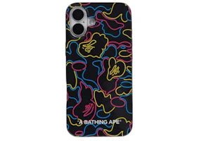BAPE Neon Camo iPhone 16 Plus Case Black