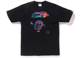 BAPE Neon Tokyo Ape Face Tee Black