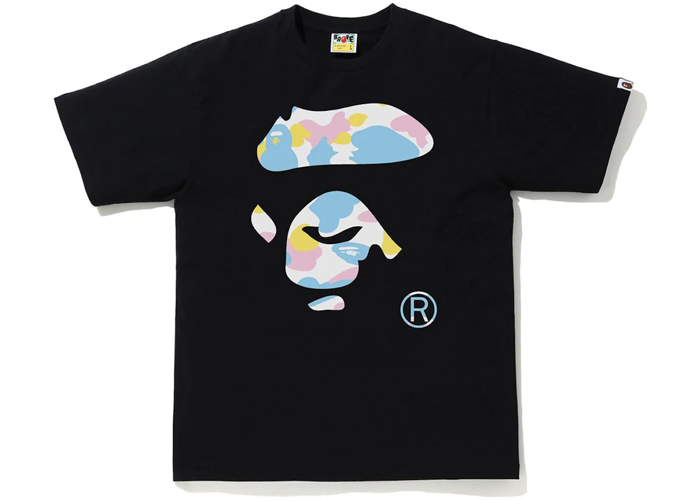 BAPE New Multi Camo Ape Face Tee Black - vue secondaire A