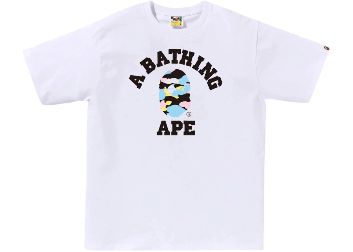 BAPE New Multi Camo College Tee (SS26) White - vue 360