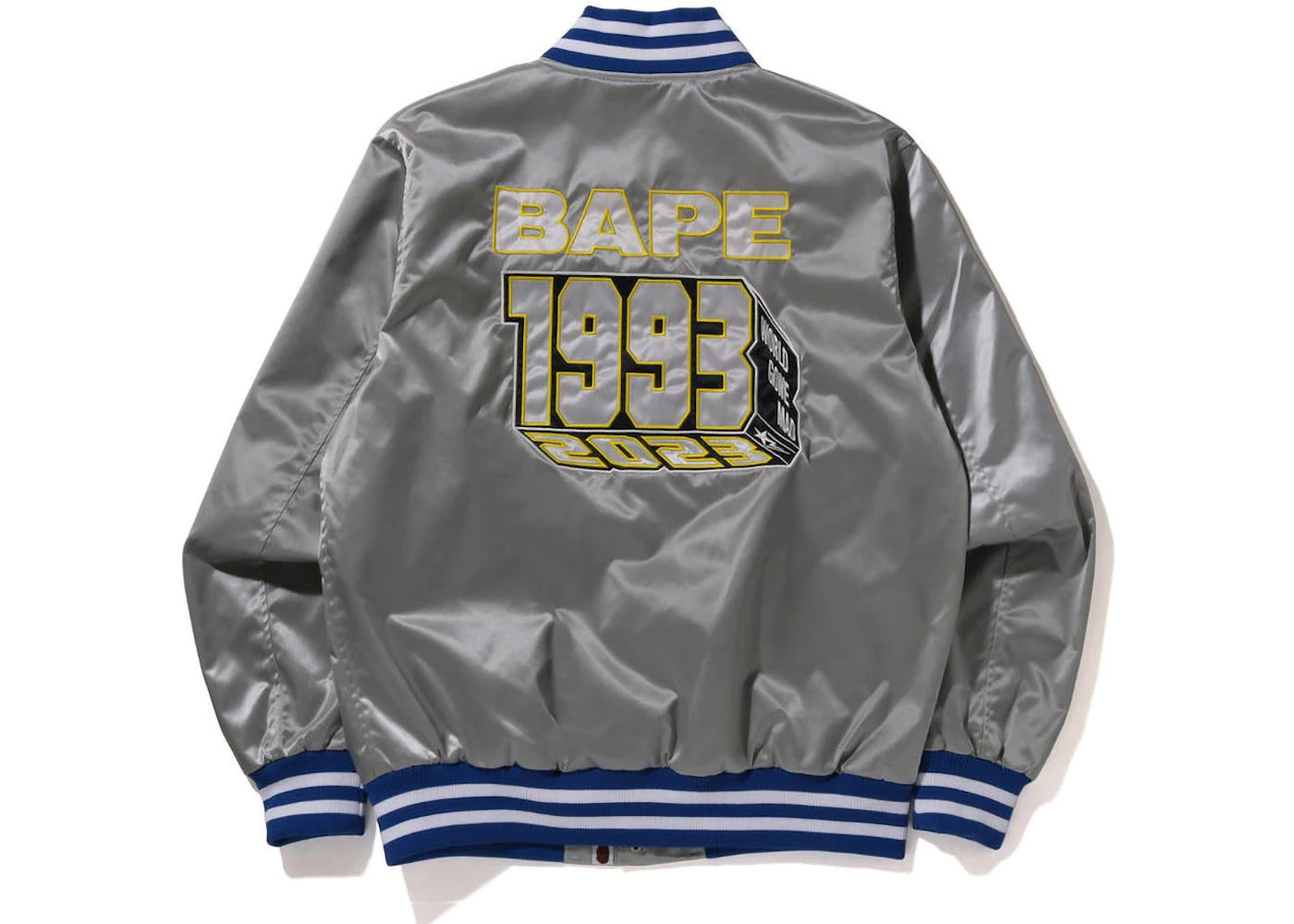 BAPE Nylon Varsity Jacket Silver - vue secondaire B