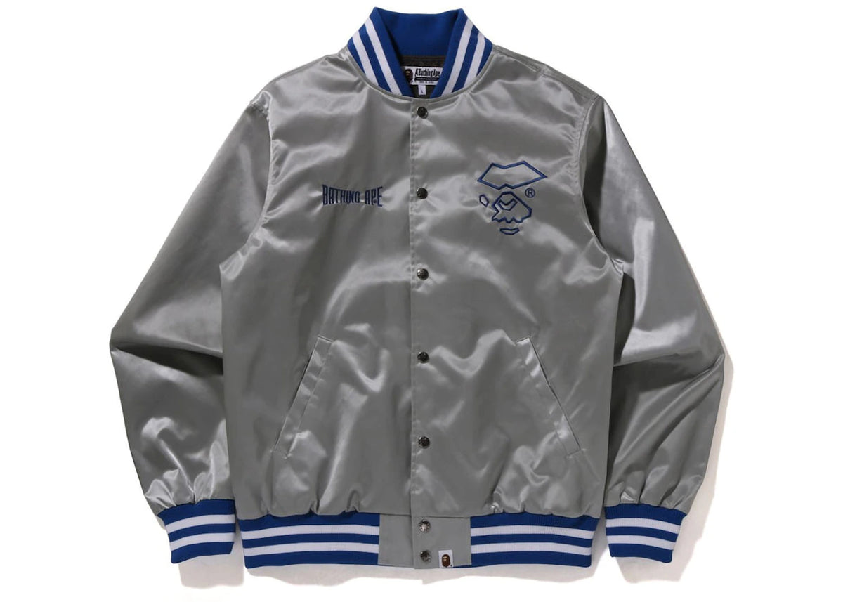 BAPE Nylon Varsity Jacket Silver - vue secondaire A