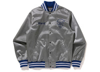 BAPE Nylon Varsity Jacket Silver