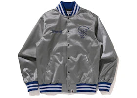 BAPE Nylon Varsity Jacket Silver