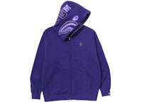BAPE One Point Ape Head Shark Relaxed Fit Full Zip Hoodie Purple