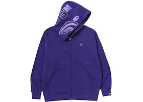 BAPE One Point Ape Head Shark Relaxed Fit Full Zip Hoodie Purple