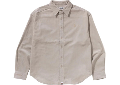 BAPE One Point Corduroy L/S Shirt Ivory - apparel view 2
