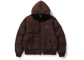 BAPE One Point Hoodie Down Jacket (FW22) Brown - vue 360