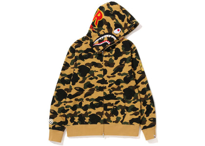 BAPE PONR 1St Camo Shark Full Zip Hoodie Yellow - apparel view 2