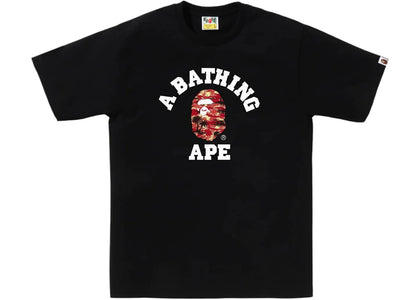 BAPE Palm Tree Camo College Tee Black Red - authentic BAPE product