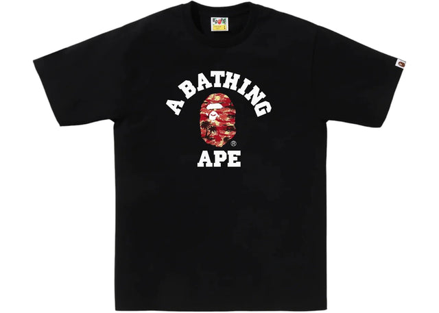 BAPE Palm Tree Camo College Tee Black Red