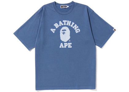 BAPE Pigment Dyed College Relaxed Fit Tee Navy - product view 2