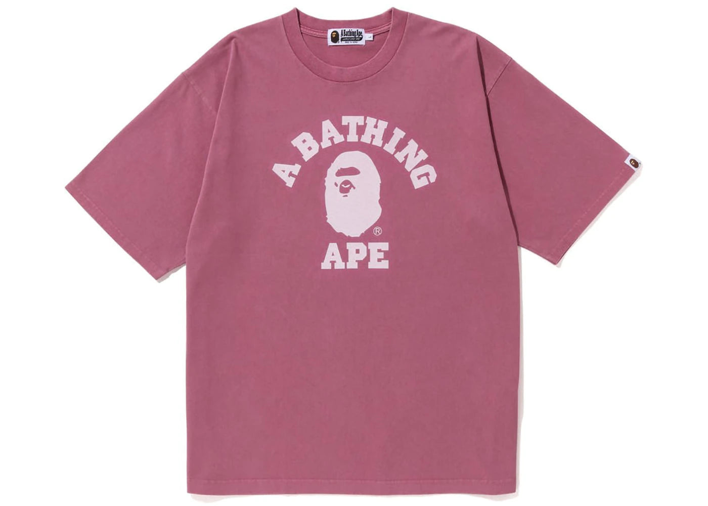 BAPE Pigment Dyed College Relaxed Fit Tee Purple - vue 360