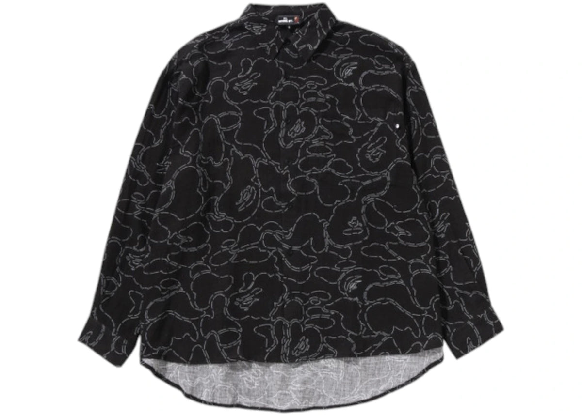 BAPE Printed Casual Shirt Black - vue 360