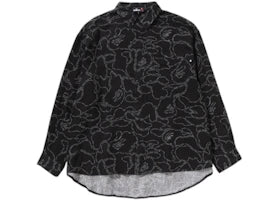 BAPE Printed Casual Shirt Black - vue secondaire A