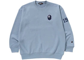 BAPE Pull Over Crewneck Sweat Shirt Sax - authentic BAPE apparel