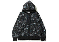 BAPE Relaxed Space Camo Full Zip Hoodie Black