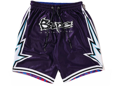 BAPE Reversible Basketball Shorts Purple - authentic BAPE apparel