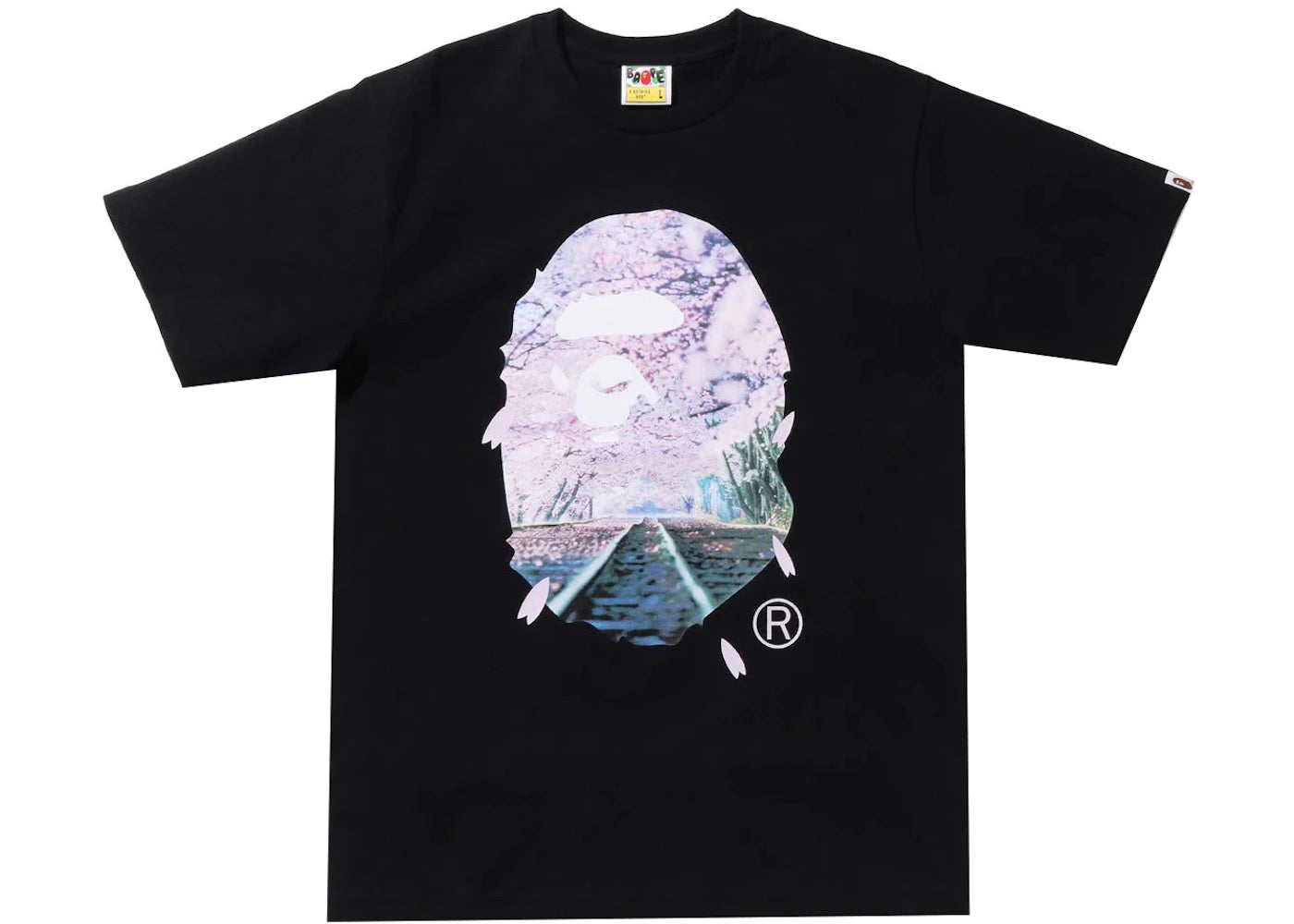 BAPE Sakura Photo Ape Head Tee (SS22) Black - vue secondaire A