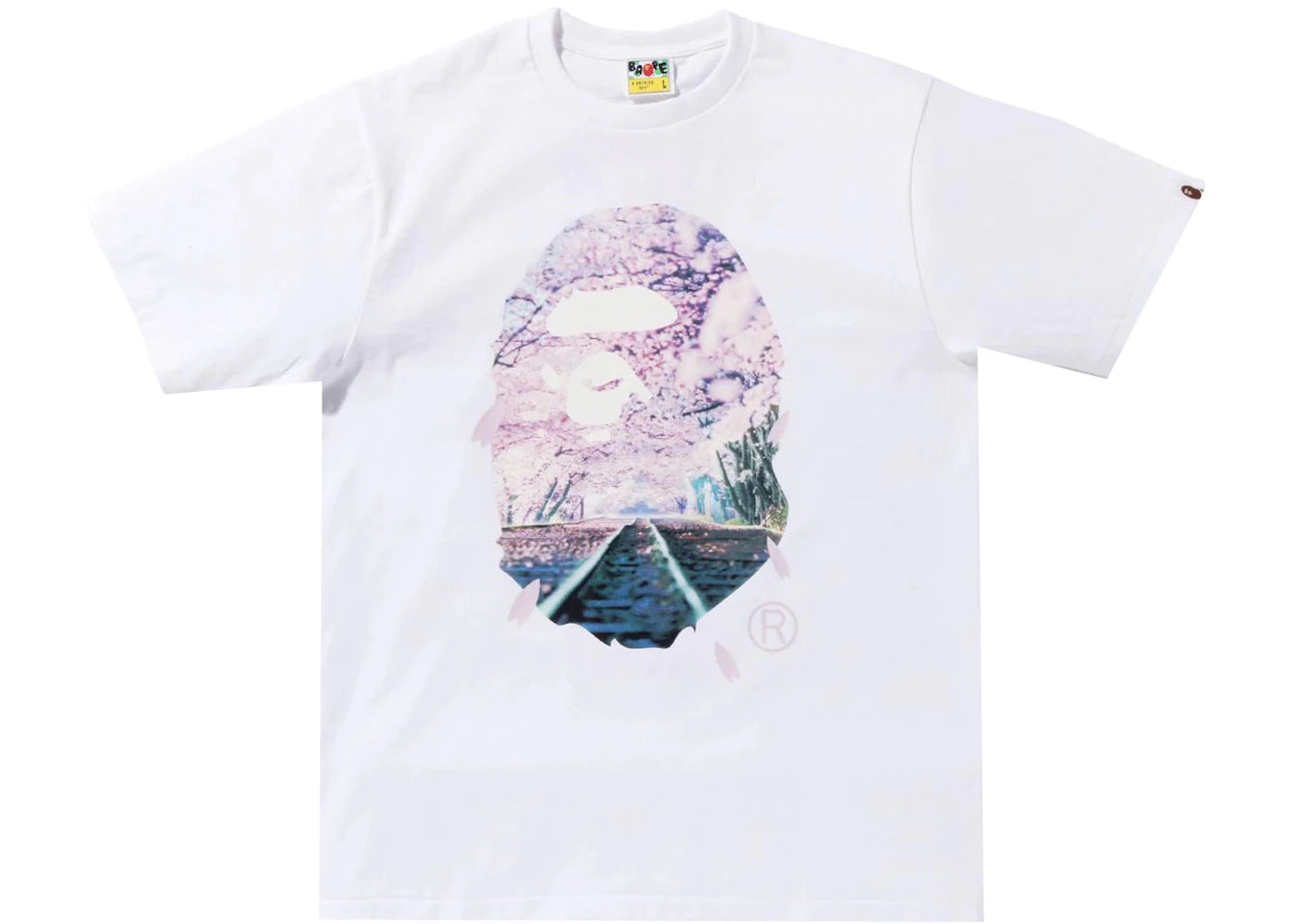 BAPE Sakura Photo Ape Head Tee (SS22) White - vue secondaire A