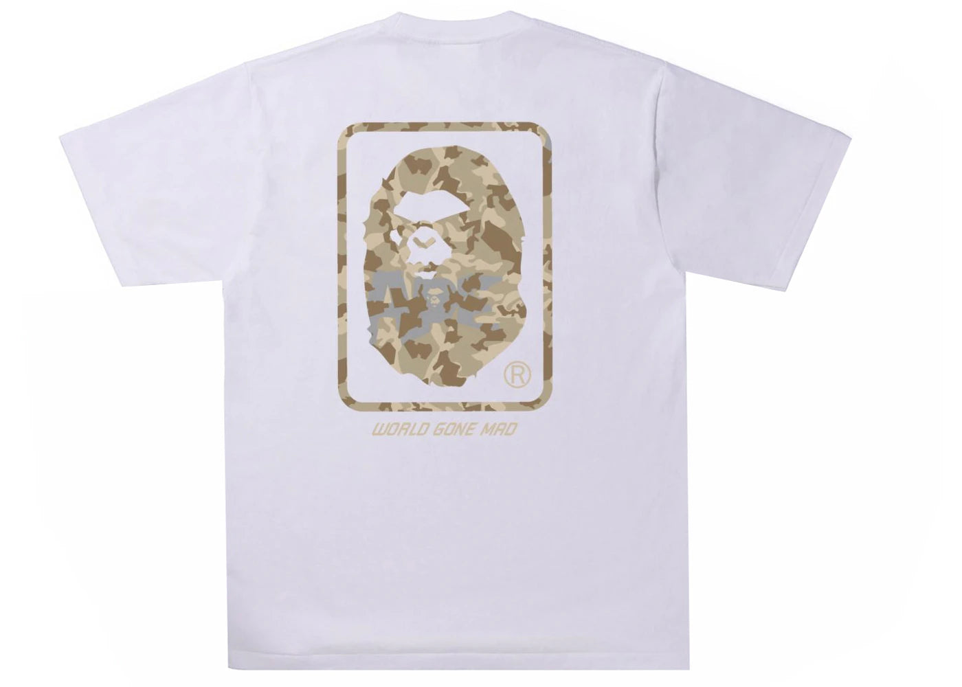 BAPE Sand Camo Mad Face Tee White/Beige - vue secondaire A