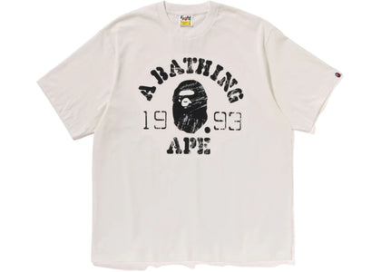 BAPE Screen Print College Relaxed Fit Tee White/Ivory - authentic BAPE product